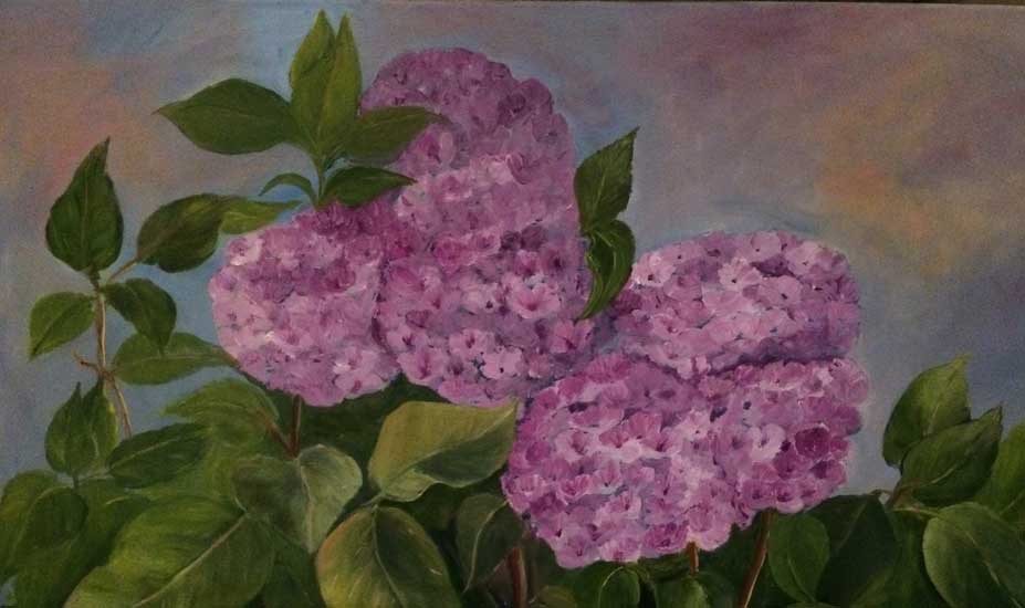 Pink Hydrangea Painting